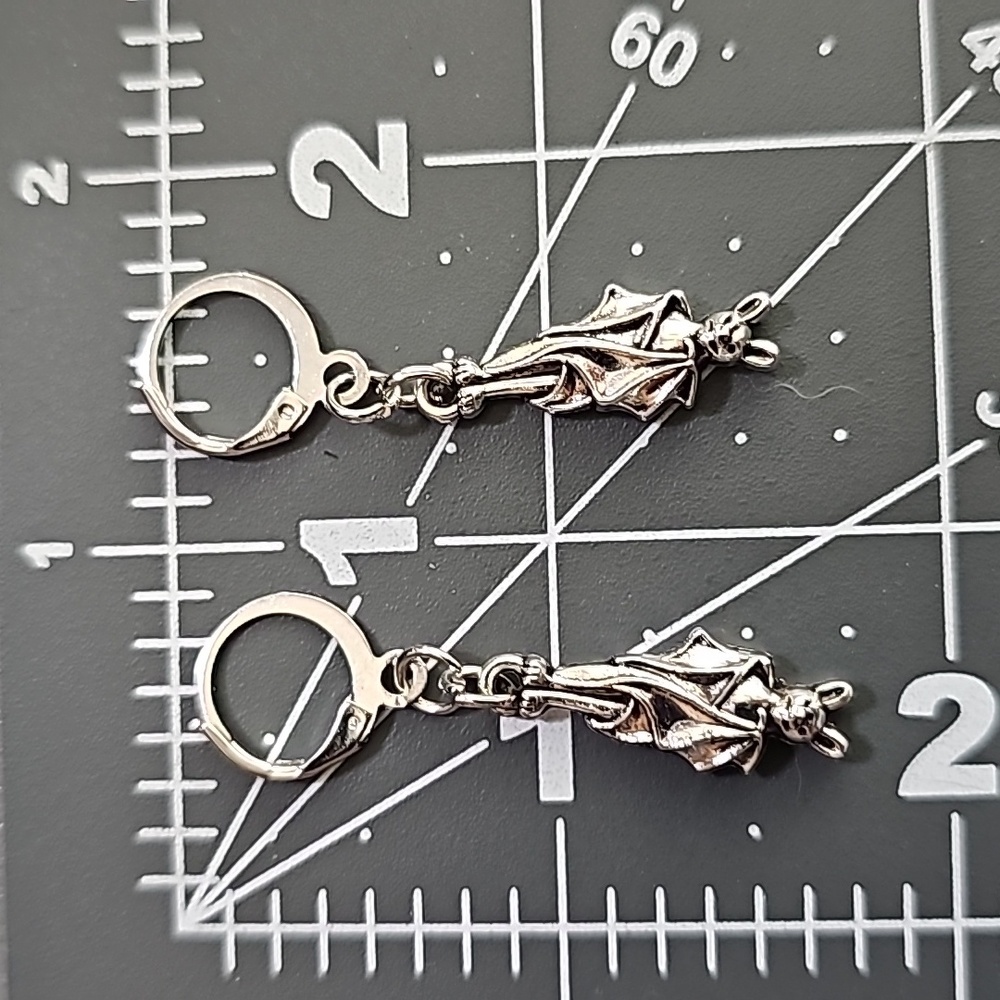Dangle Bat Earrings - Picture 2 of 4